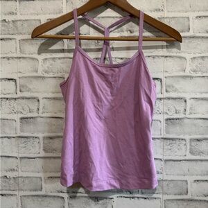 Women’s Tek Gear purple cross strap bra lined tank top workout size Small